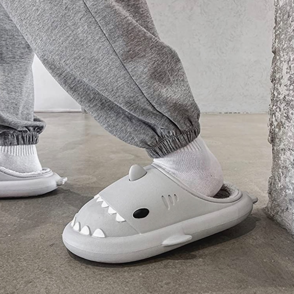 Gray Children's  Winter Warm Shark Slippers brand New comes in all kids sizes